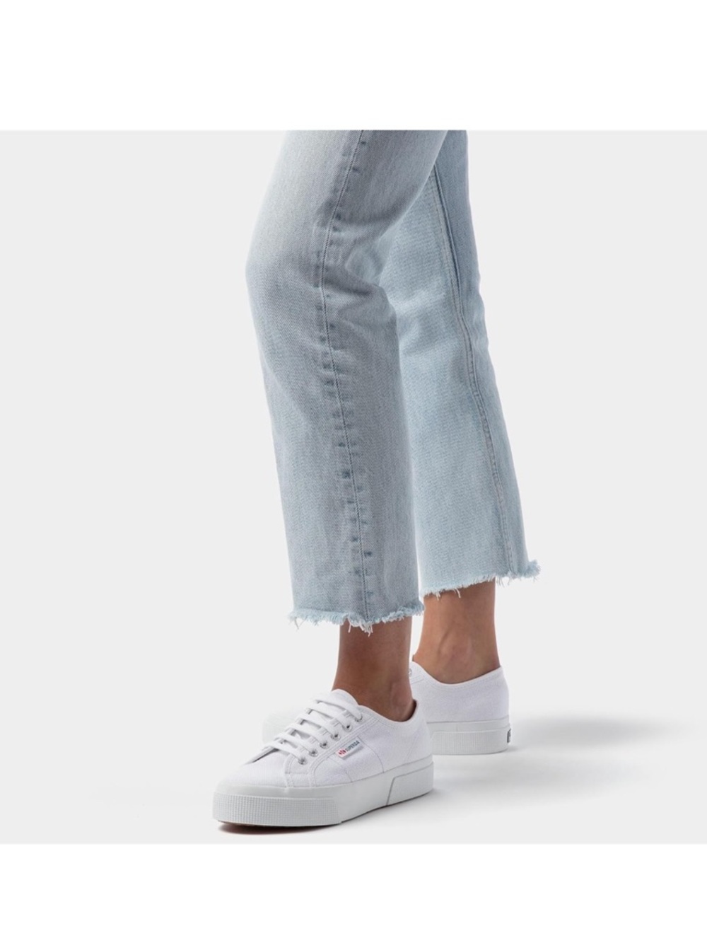 Superga 2740 White Canvas Platform Sneaker, size 8.5 women’s